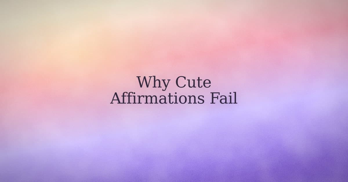 Why Cute Affirmations Feel Hollow (and What to Try Instead)