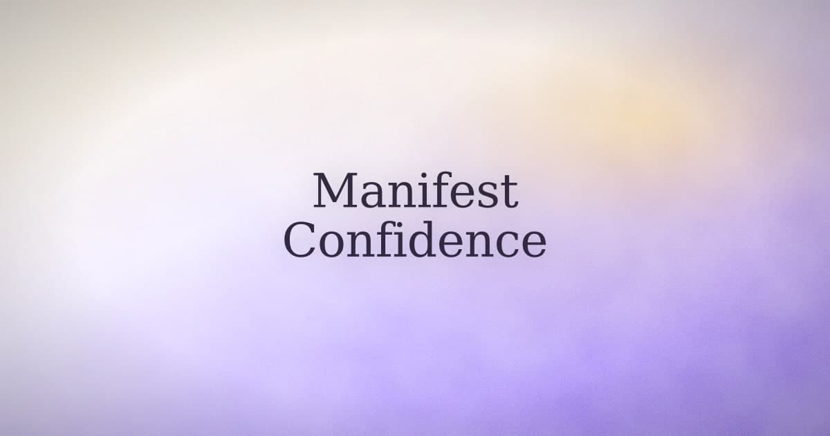 Confidence isn't something you believe into existence.
